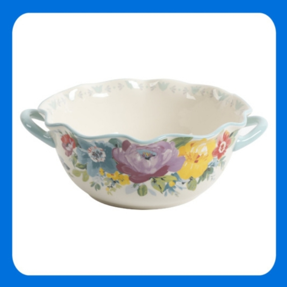 ❤️ New Pioneer Woman Sweet Romance Blossoms  Serving Bowl with Handles